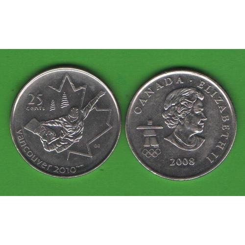 25 центов Канада 2008 (Olympic Games Vancouver - Snowboarding)
