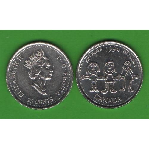 25 центов Канада 1999 (New Millenium: September - Canada Through a Child)
