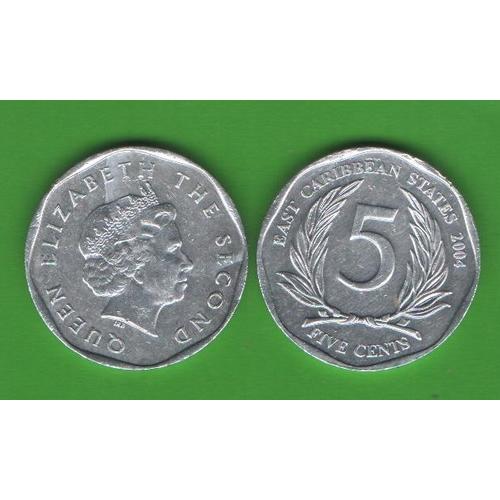 5 центов Восточные Карибы 2004