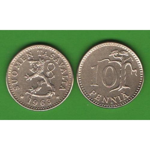 10 пенни Финляндия 1963