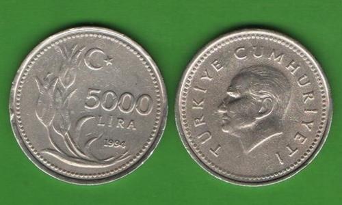 5000 лир Турция 1994