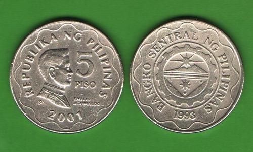 5 песо Филиппины 2001