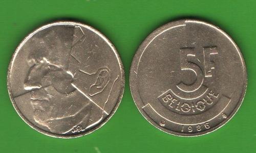 5 франков Бельгия 1986 (BELGIQUE)