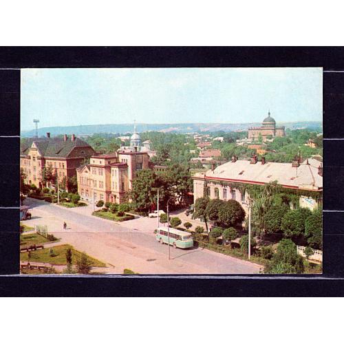 PK 1973 р. Поштова картка СРСР Івано-Франківськ. Вулиця Ленінградська.