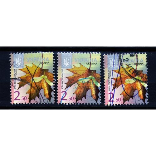 YY 2012 р. 8-й стандарт Клен гостролистий  (2,50), мікрошрифти 2012-ІІ, 2013, 2013-ІІ,  гашена