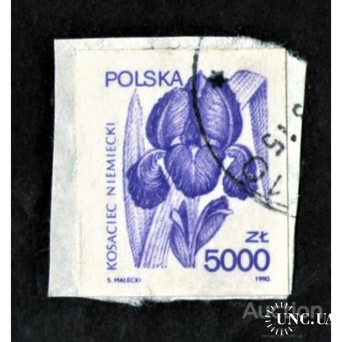 ZA 1990 Польша Цветок, без зубцов, гашенная