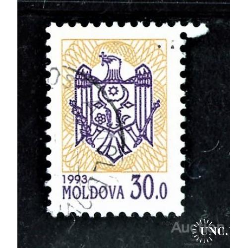 ZA Молдова 1993 Стандартный выпуск. Герб Молодовы, гашенная