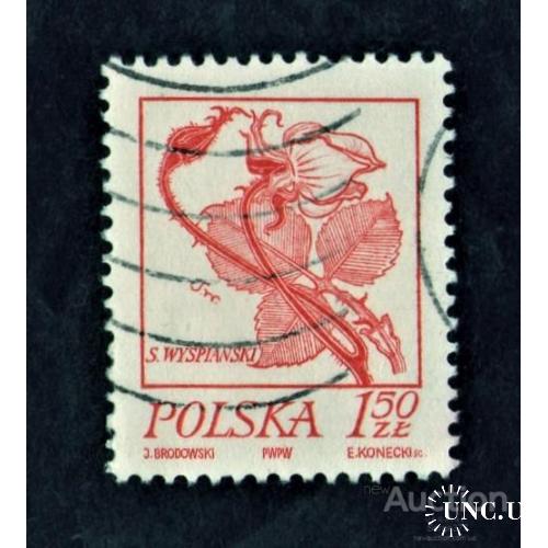 ZA Польша 1974 Цветочные рисунки Станислава Выспянского 1,5, гашенная