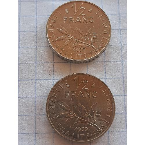 1/2 франка Франция-2шт.