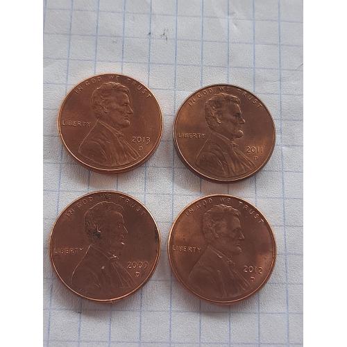 1 цент США-4шт.