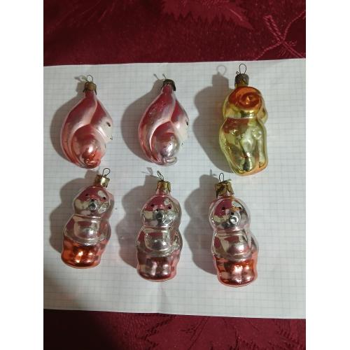 Елочные игрушки Звери СССР.