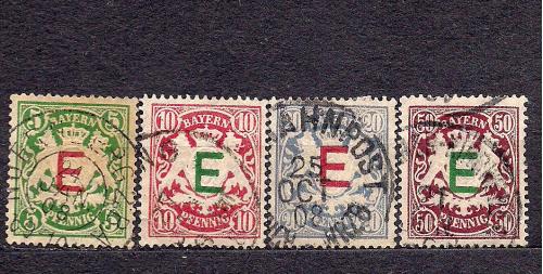 Бавария, немецкие земли, 1908 г., служебные марки 