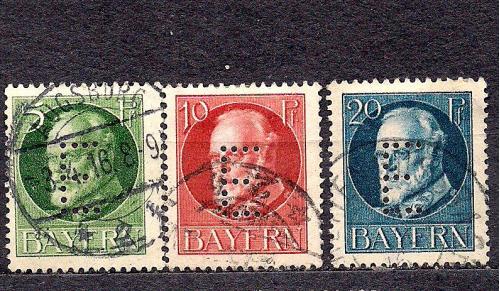 Бавария, немецкие земли, 1914-15 гг., служебные марки 