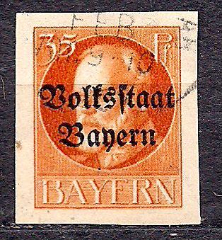  Бавария, немецкие земли , 1916-20 г г., стандартный выпуск с надпечаткой