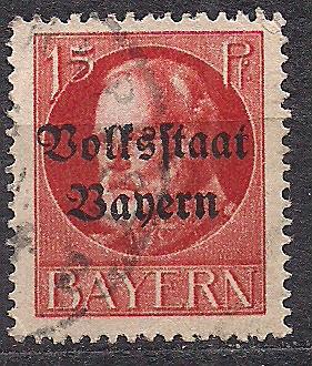 Бавария, немецкие земли, 1919-20 гг., стандарт, король Людвиг 3
