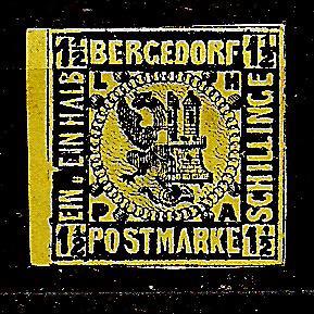 Бергедорф, немецкие земли, 1861 г., марка № 3