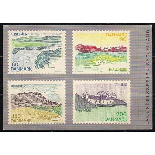 Дания**, 1977 г., флора, карточка, стоимостью 25 грн., по каталогу 2,5 Є.