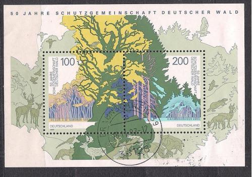 ФРГ, 1997 г., флора, 50 лет Немецкого общества защиты окружающей среды