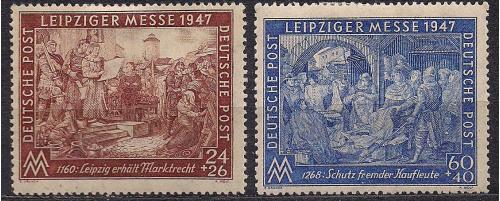 Германия*, 1947 г., акция !!!, 20% каталога, Alliierte besetzung, ярмарка в Лейпциге