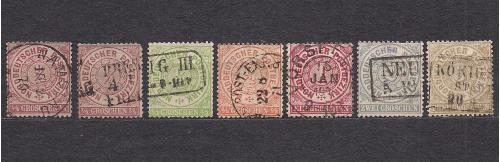 Немецкие земли, Noddeutscher Postbezirk, 1869 г., акция!!!, 20% каталога, первые марки № 13-18 