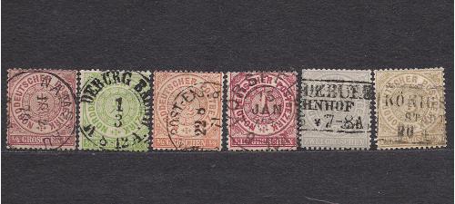 Немецкие земли, Norddeutscher Postbezirk, 1869 г., акция!!!, 20% каталога, первые марки № 13-18