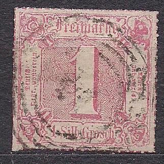 Немецкие земли, Thurn und Taxis , 1866 г., первые марки, марка № 48