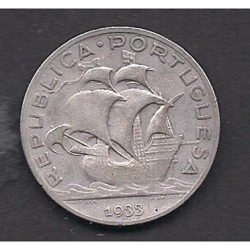 Португалия, 1942 г., монета б/у не мытая, серебро, качество VF
