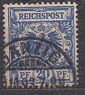 Рейх, 1889 г., стандартный выпуск "Krone/Adler", марка № 48