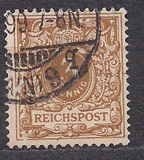 Рейх, 1889 г., стандартный выпуск "Krone/Adler", марки № 45 с пропусками печати