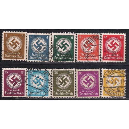 Рейх, 1934-38 гг., !!!, распродажа 25% каталога, служебные марки "свастика в дубовом венке"