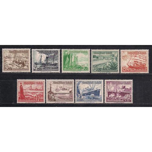 Рейх**, 1937 г., транспорт, корабли, марки MNH