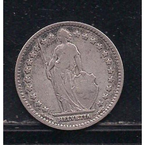 Швейцария, 1913 г., монета б/у, серебро, проба 835