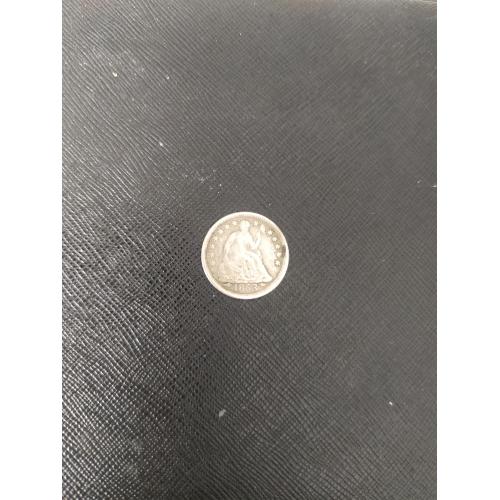 США, 1853 г., монета б/у, серебро, проба 900, монета не мытая, качество XF-40, большая редкость!!!