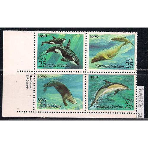 США**, 1990 г., фауна, морские животные
