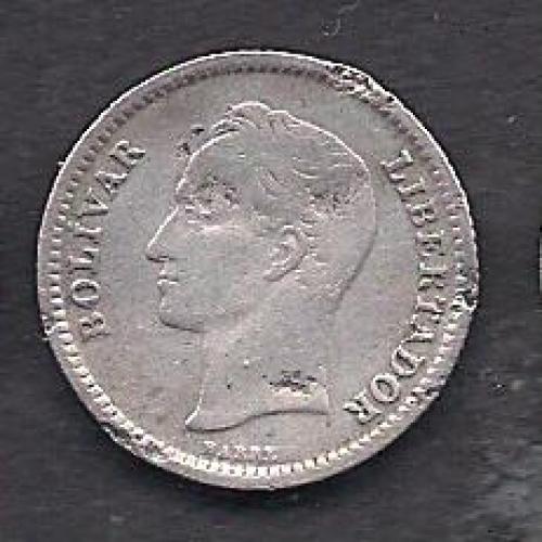  Венесуэла, 1954 г., монета б/у не мытая, серебро, качество VF