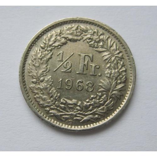 1/2 франка = 1968 р. = ШВЕЙЦАРІЯ \\