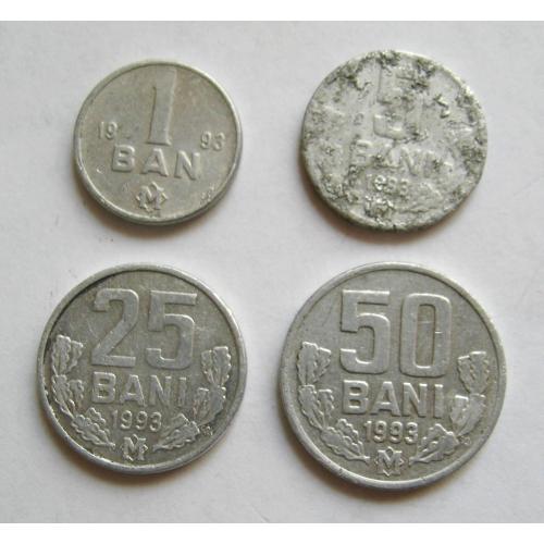 1, 5, 25 і 50 бані = 1993 р. = МОЛДОВА \\