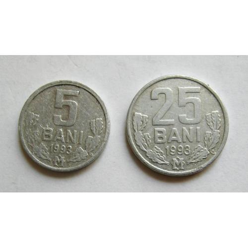 5 і 25 бані = 1993 р. = МОЛДОВА \\