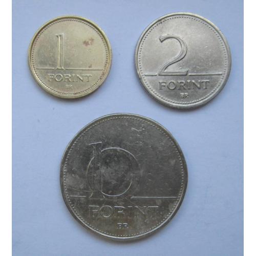 1 форинт 2000 р., 2 форинта 1994 р.  і 10 форинтів 1993 р. = УГОРЩИНА \\