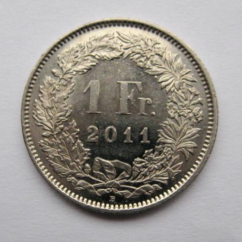 1 франк = 2011 р. = ШВЕЙЦАРИЯ - ШВЕЙЦАРІЯ ==