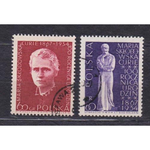 100-річчя від дня народження фізика та хіміка Марії Склодовської-Кюрі = 1967 р. = ПОЛЬЩА = гаш. \\