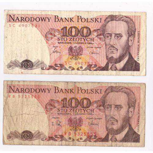 100 ЗЛОТИХ = 1986 і 1988 р. = ПОЛЬЩА