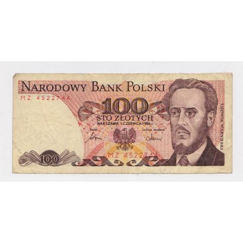 100 ЗЛОТИХ = 1986 р. = ПОЛЬЩА = серія MZ \\