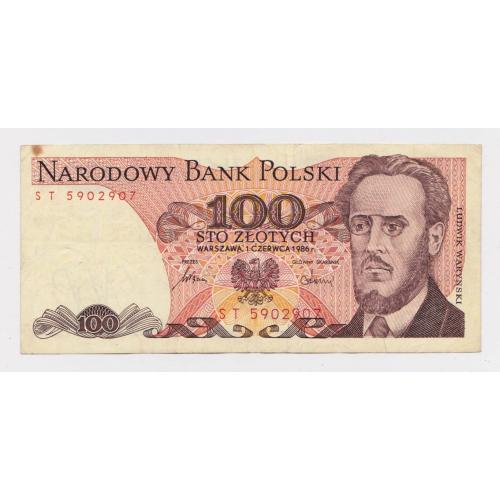 100 ЗЛОТИХ = 1986 р. = ПОЛЬЩА = серія ST \\