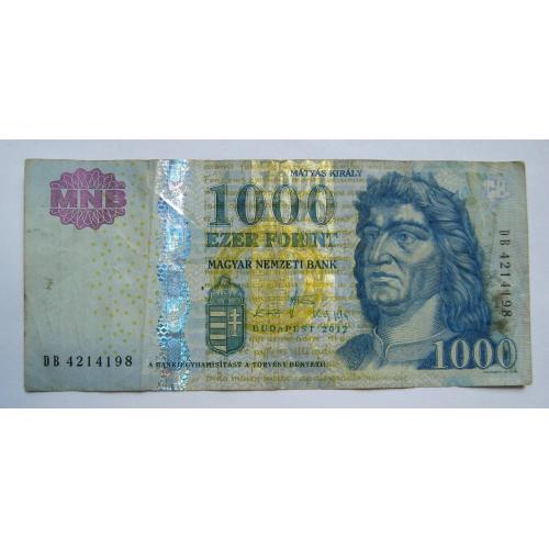 1000 ФОРИНТІВ = 2012 р. = УГОРЩИНА \\