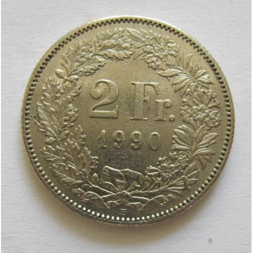 2 франка = 1990 р. = ШВЕЙЦАРІЯ \\