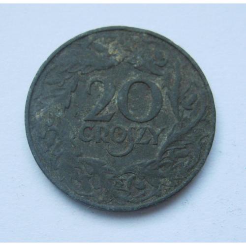 20 грош = 1923 р. = ПОЛЬЩА = цинк \\