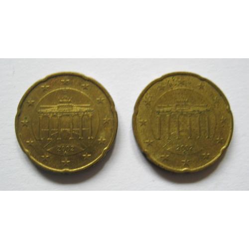 20 євроцентів = 2002 р. -  A і G = НІМЕЧЧИНА \\