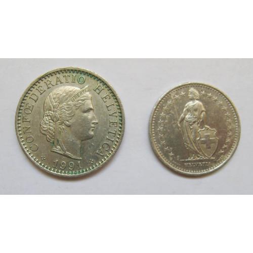 20 рапенів і 1/2 франка = 1991 р. = ШВЕЙЦАРІЯ \\