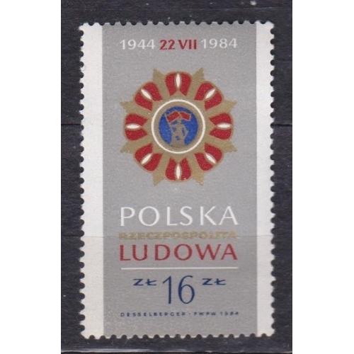 40-річчя Польської Народної Республіки = 1984 р. = ПОЛЬЩА = негаш. \\